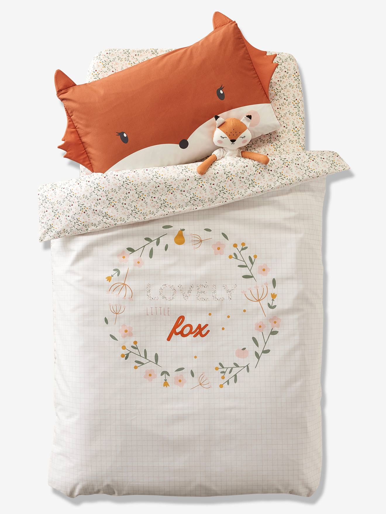 Drap-housse bébé FLEURETTES ecru / multico (Vertbaudet) - Image 1