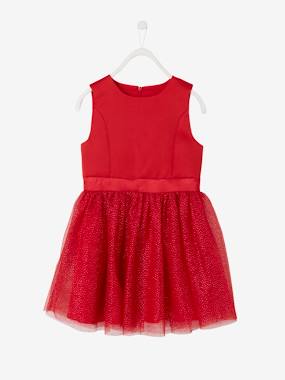 Robe Noël Bébé Fille Avec Bandeau Et Collants - Tulle Pailleté - Molleton Doux - Idée Cadeau Fêtes - 1er Noël