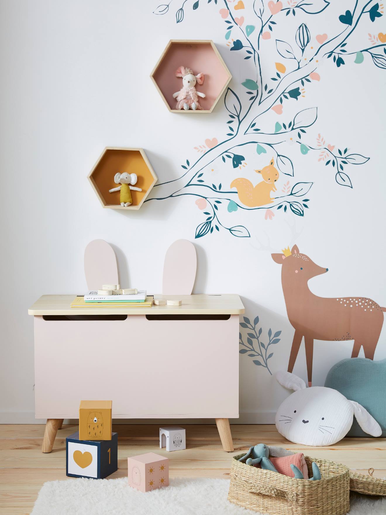 Coffre de rangement BUNNY rose