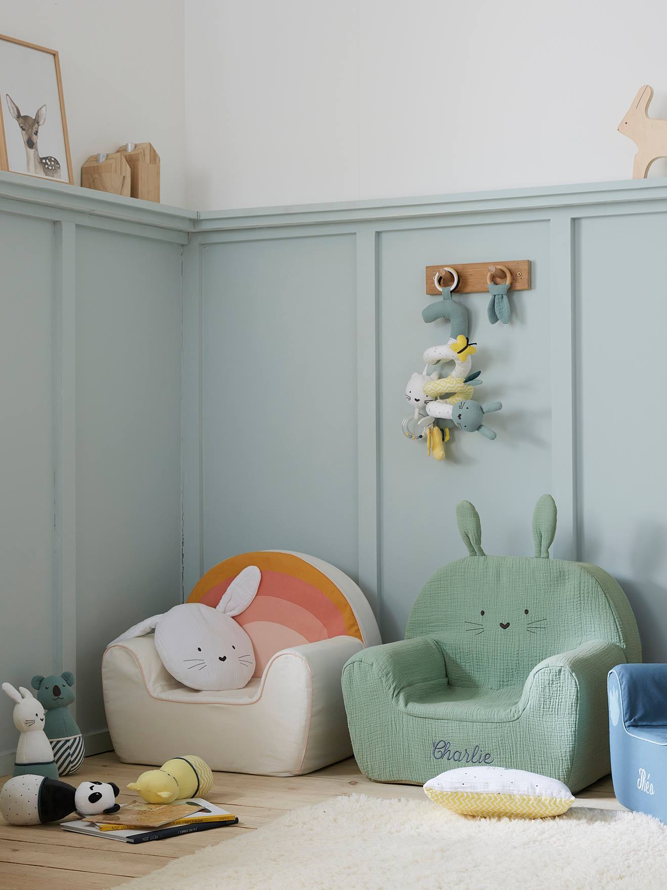 Fauteuil en mousse personnalisable Lapin vert (Vertbaudet) - Image 3