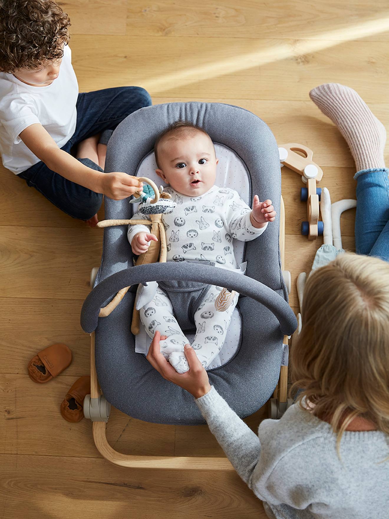 Transat avec arche Babydream gris/blanc (Vertbaudet) - Image 2