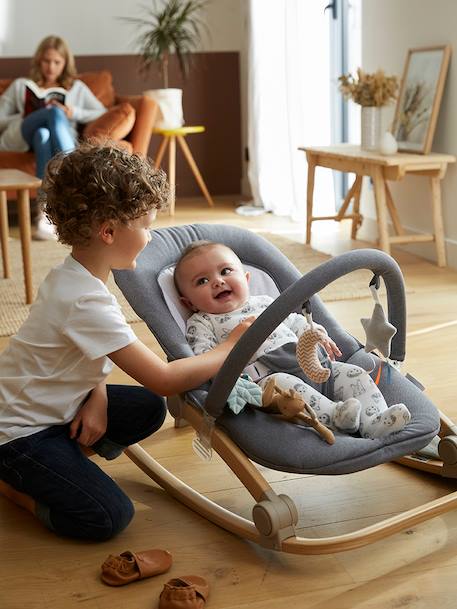 Vertbaudet - Transat avec arche Babydream gris/blanc
