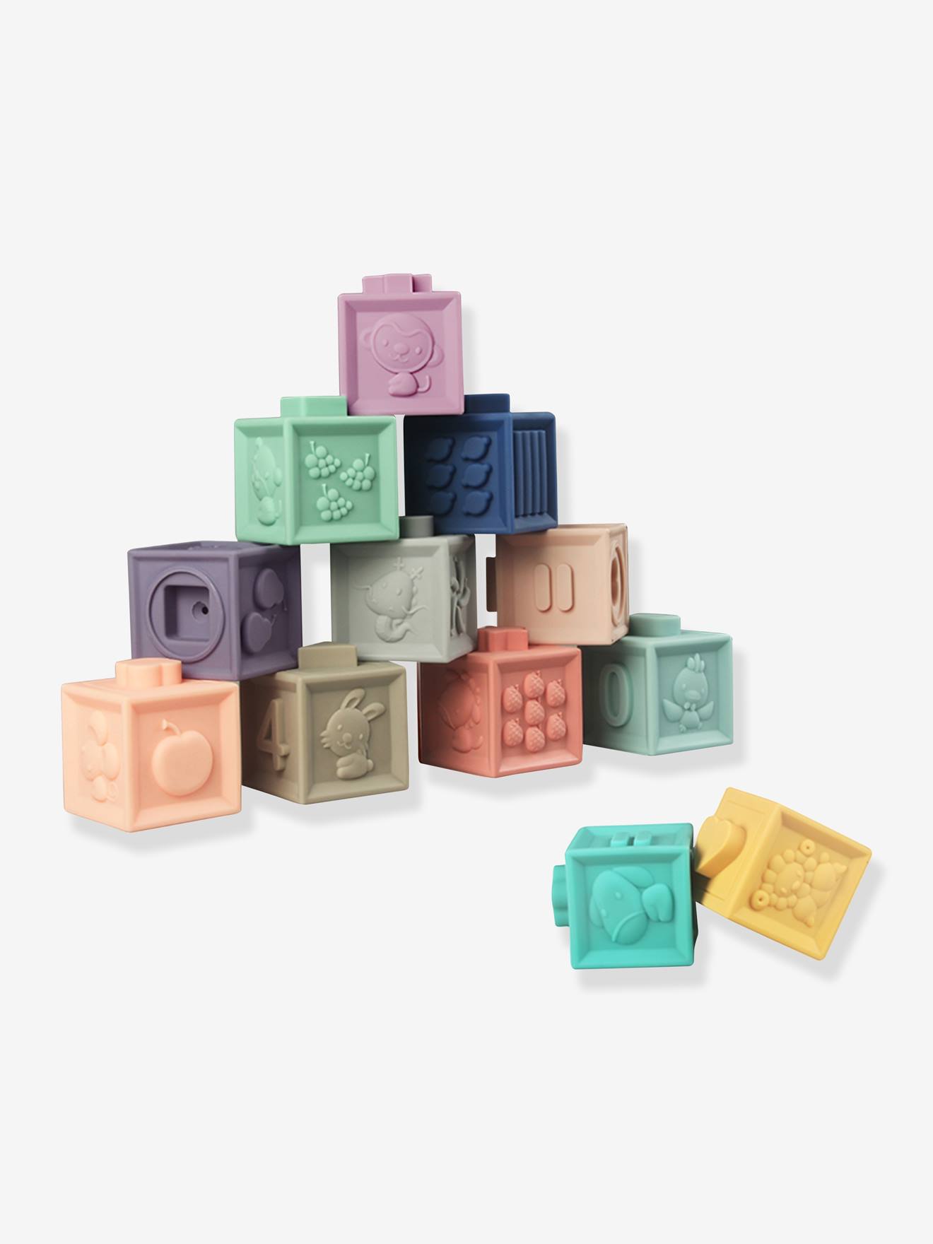 Mes premiers cubes éducatifs - Babytolove pastel multicolore