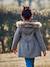 Manteau fille à capuche amovible carreaux taupe 10 - vertbaudet enfant 