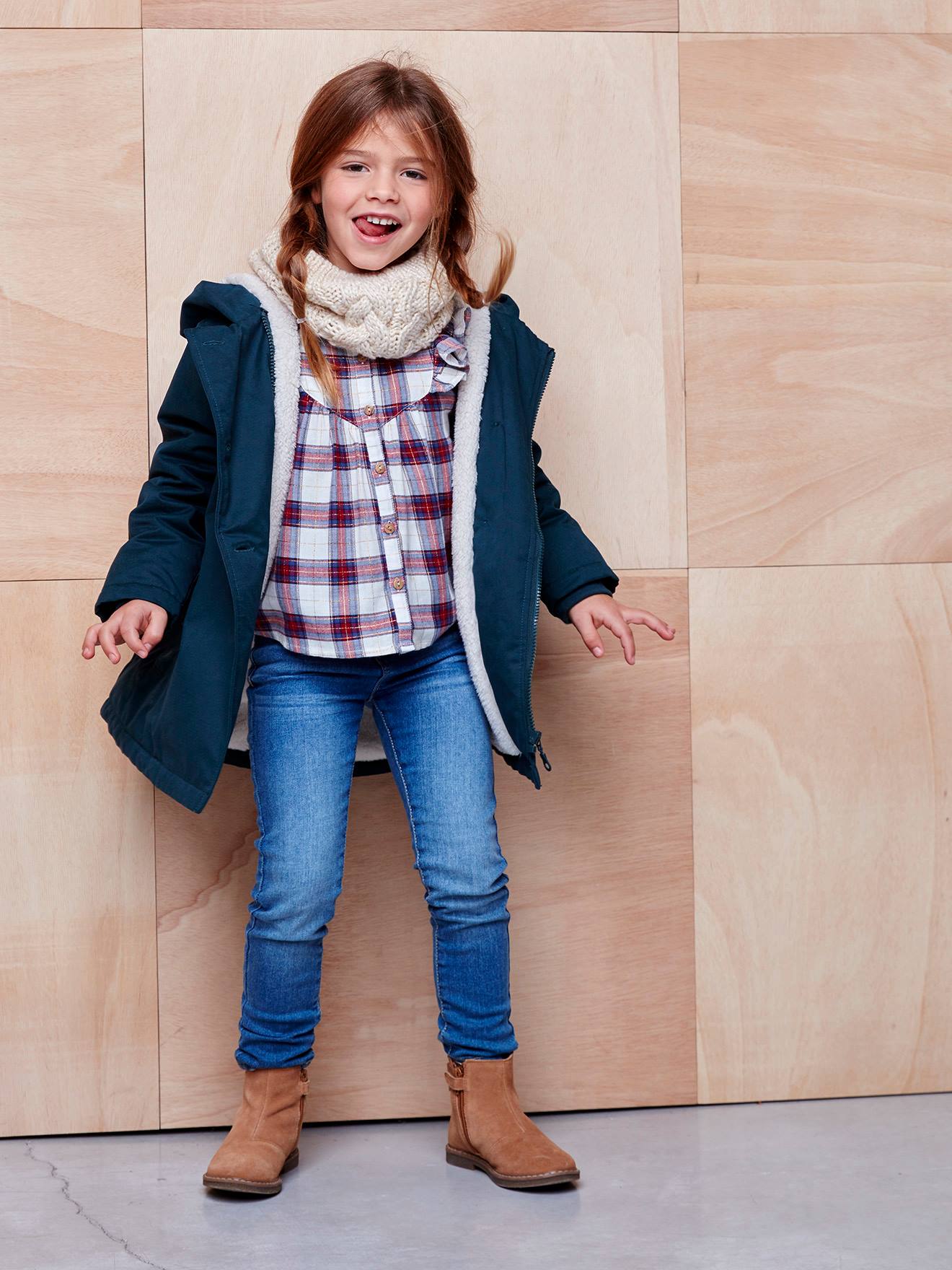 Jean slim MorphologiK waterless fille tour de hanches FIN avec usures stone