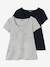 Lot de 2 T-shirts cache-coeur grossesse et allaitement LOT MARINE/GRIS+noir 5 - vertbaudet enfant 