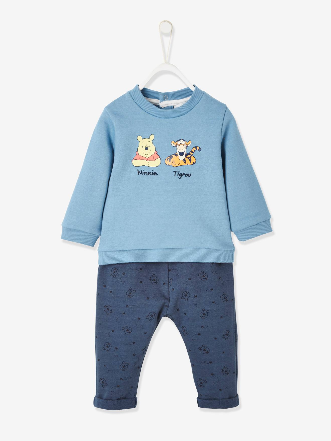 Ensemble bébé garçon Disney Winnie L'ourson® sweat et pantalon sarouel bleu jean