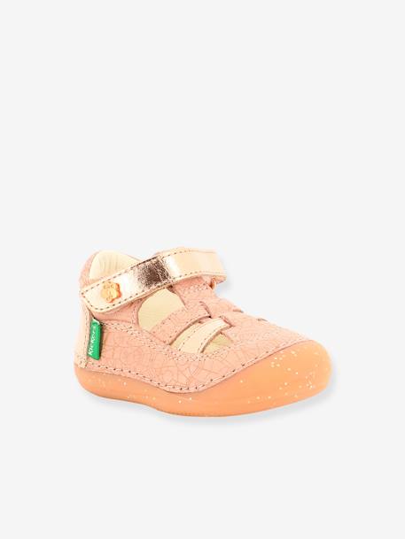 Sandales Cuir Bebe Fille Sushy Kickers 1ers Pas Rose Etnic Kickers