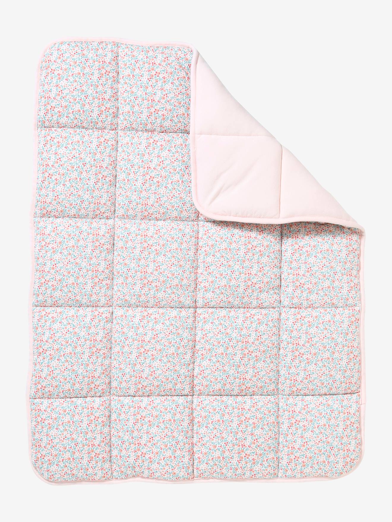 Tapis fond de parc rose/fleurs