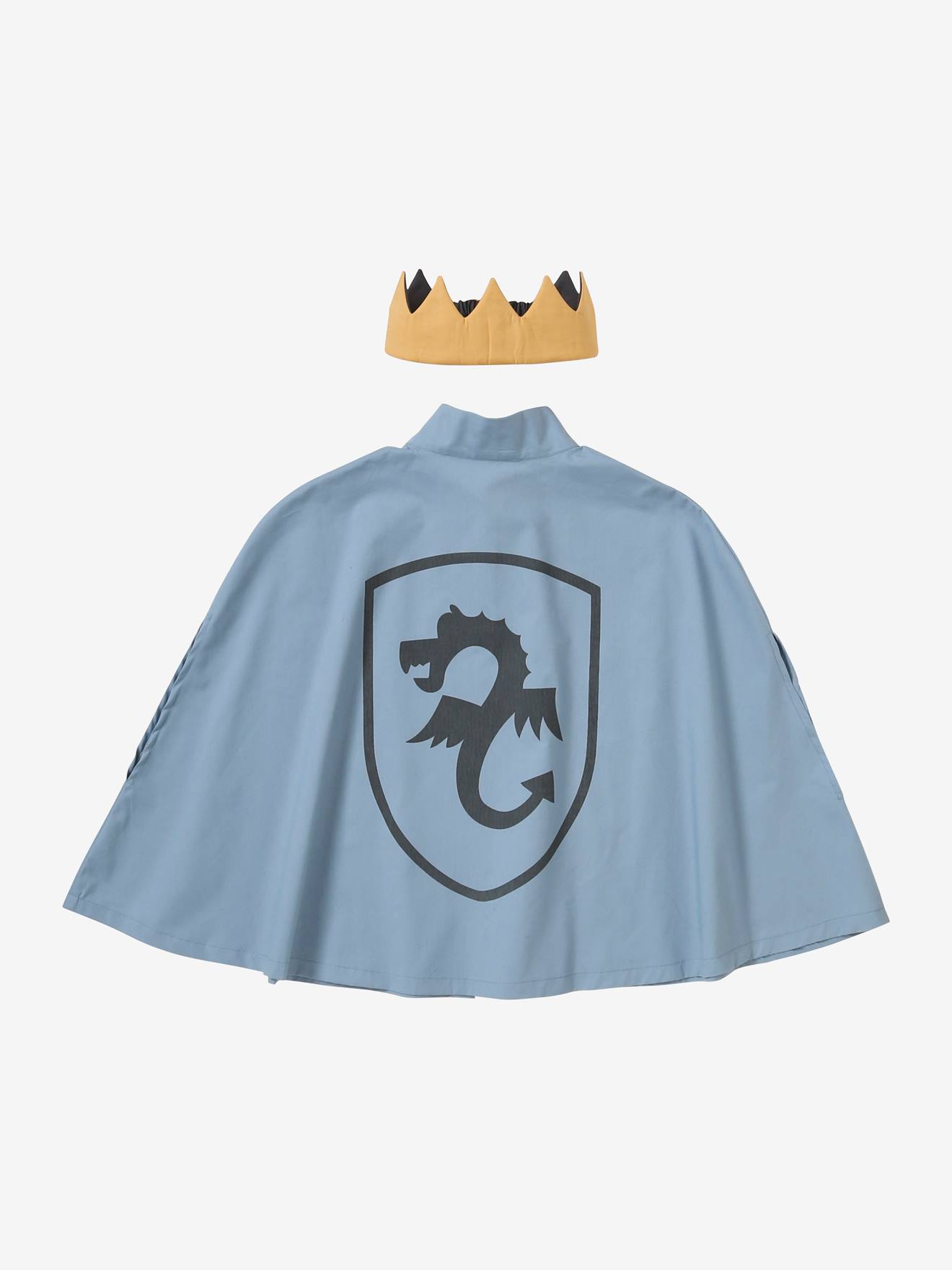 Déguisement cape + couronne Chevalier bleu vert