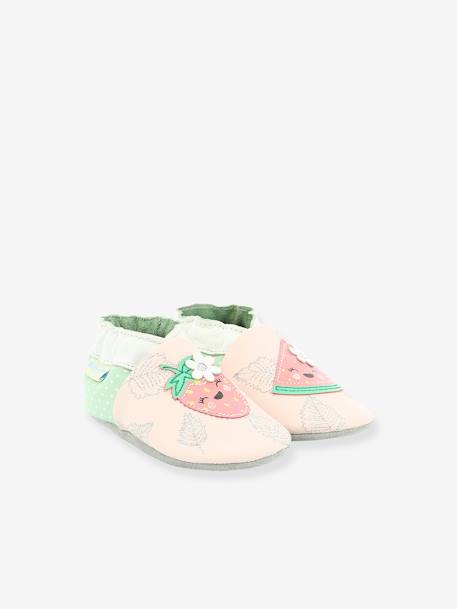 Chaussons Cuir Souple Bebe Fruit S Party Robeez C Rose Vert Robeez