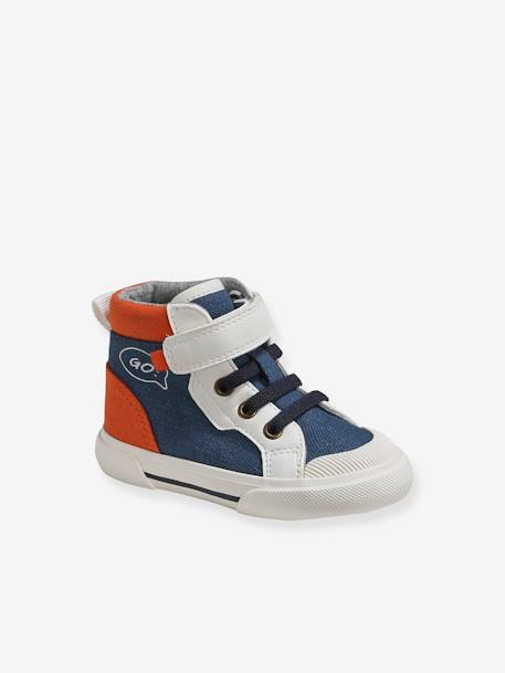 Baskets Montantes Bebe Garcon Bleu Jean Vertbaudet