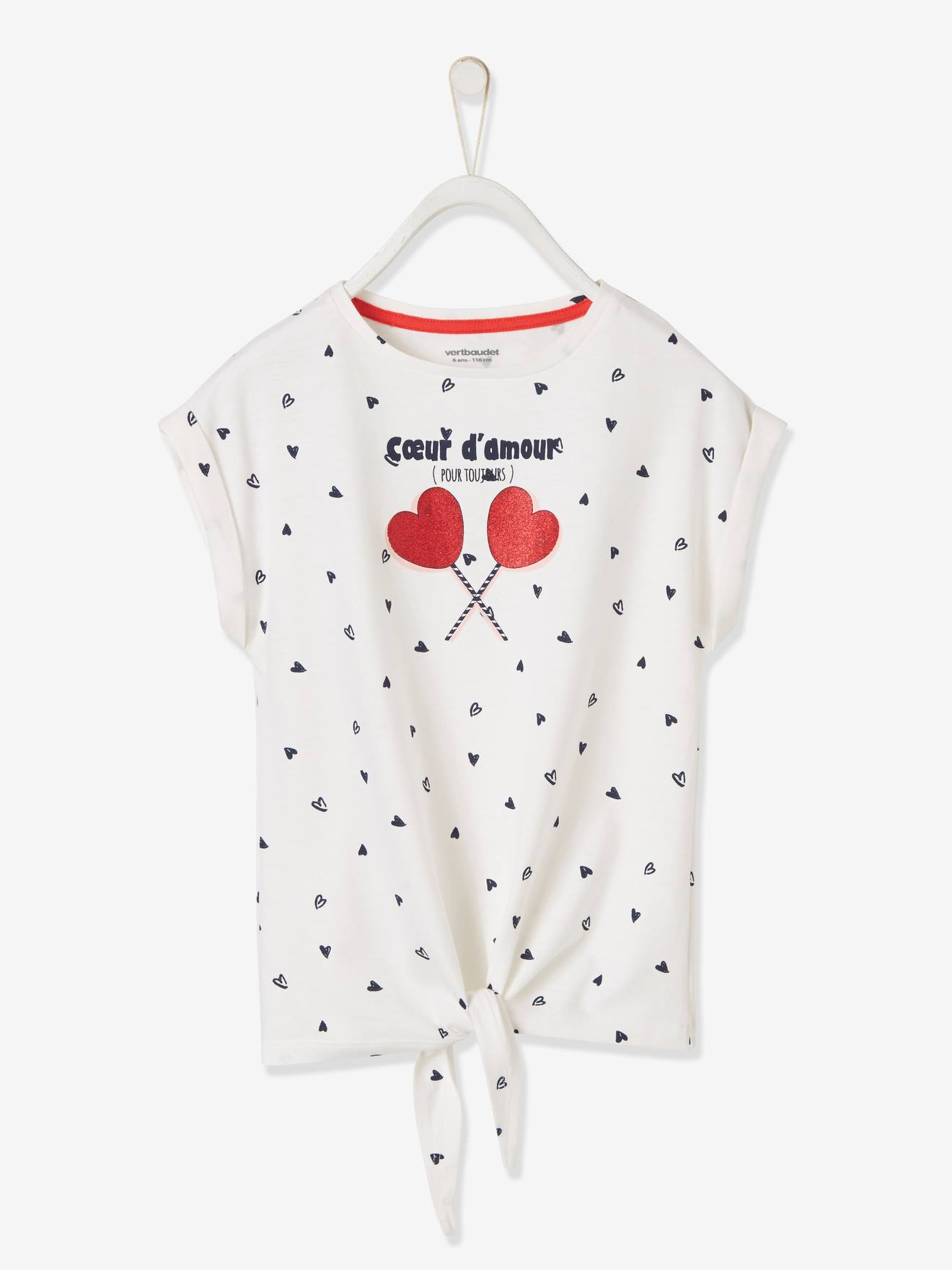T-shirt Blanc JERZEES Fille - 7-8 Ans - Coton - Col Rond - Occasion Parfait état