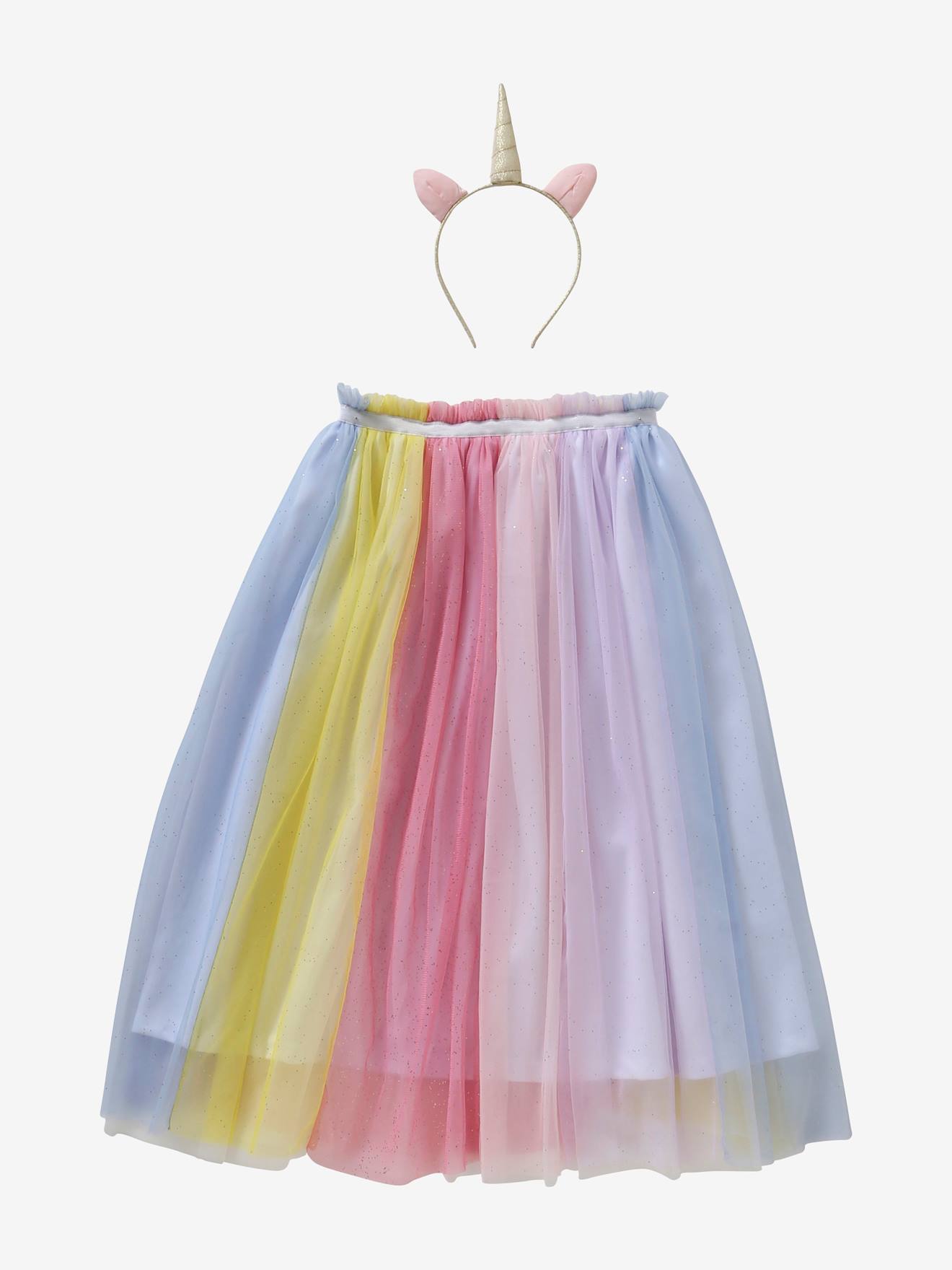 Set jupe tutu + serre-tête Licorne multicolore