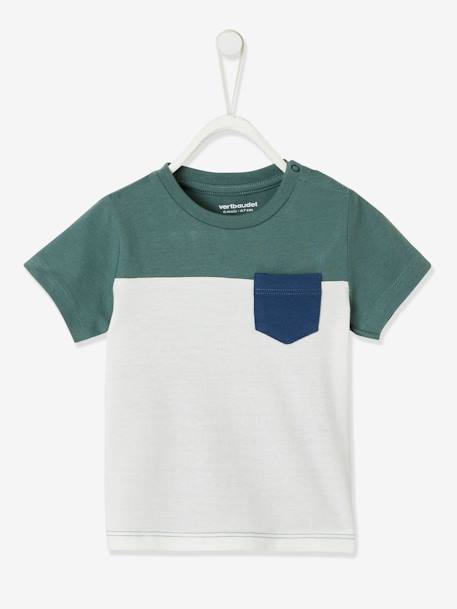 T-shirt colorblock bébé manches courtes jaune+vert grisé 4 - vertbaudet enfant 