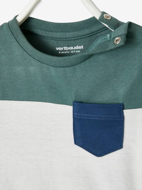 T-shirt colorblock bébé manches courtes jaune+vert grisé 5 - vertbaudet enfant 