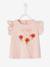 T-shirt avec fleurs en relief bébé écru+rose grisé 6 - vertbaudet enfant 