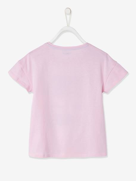 T-shirt motif 'city' fille manches courtes Oeko-Tex® blanc+parme+rose poudré 6 - vertbaudet enfant 