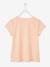 T-shirt Basics à message détails irisés fille rose poudré 2 - vertbaudet enfant 