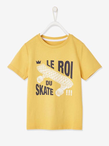 T-shirt à message garçon manches courtes Oeko-Tex® BLEU ELECTRIQUE+encre+JAUNE+ROUGE 7 - vertbaudet enfant 