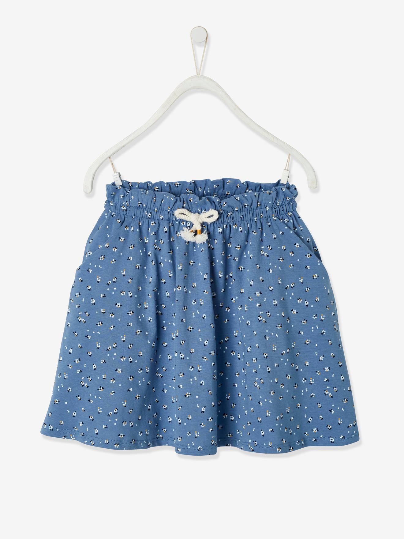 Jupe imprimée fille bleu imprimé