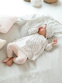 Ensemble bébé naissance 3 pièces robe legging et bandeau  - vertbaudet enfant
