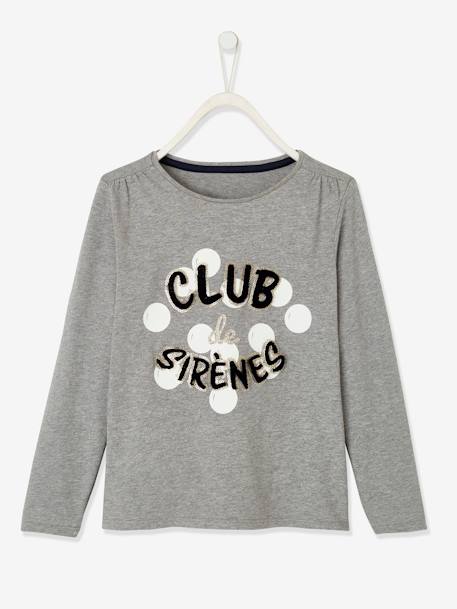 Fille-T-shirt fille "club des sirènes" détails fantaisie manches longues