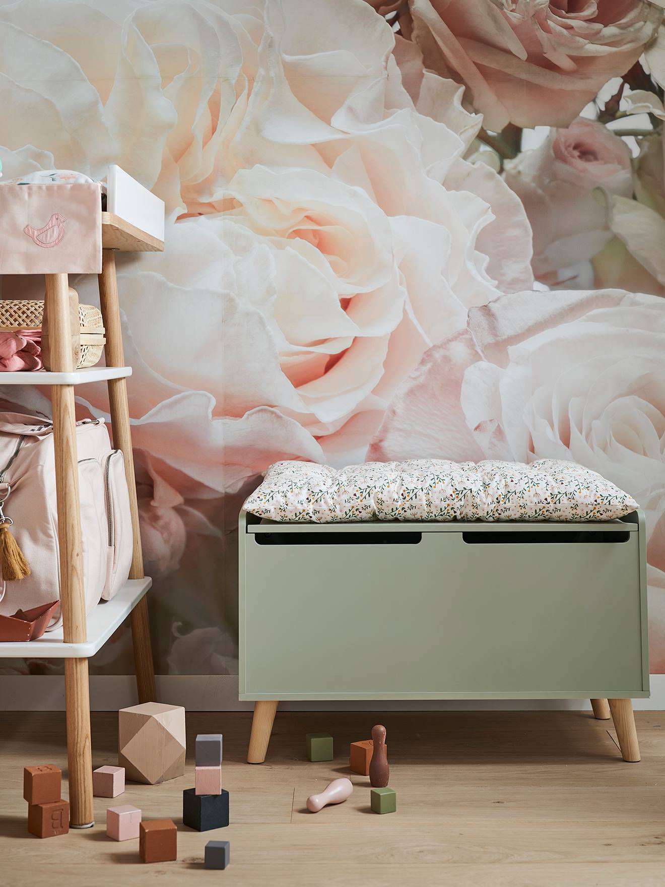 Coffre à jouets LIGNE CONFETTI vert (Vertbaudet) - Image 1