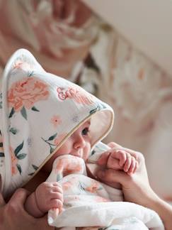 préparer l'arrivée de bébé valise maternité-Cape de bain personnalisable gaze de coton EAU DE ROSE Oeko-Tex®