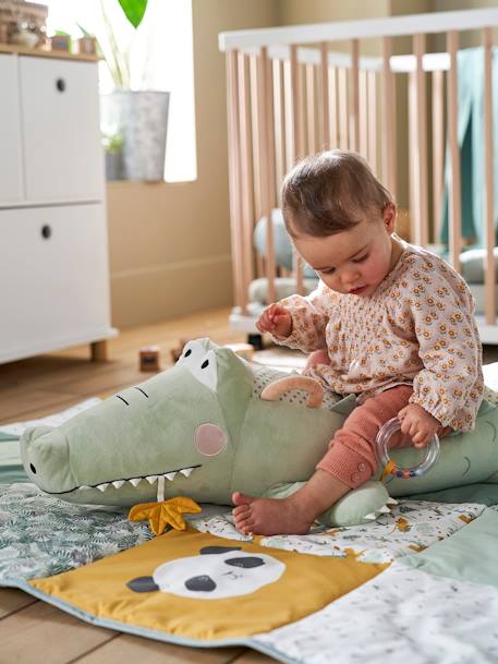 Vertbaudet - Grande peluche d'activités Crocodile vert