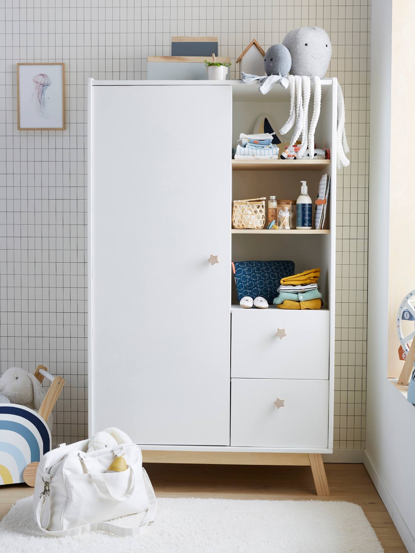 Armoire GRANDE OURSE blanc/bois (Vertbaudet) - Image 2