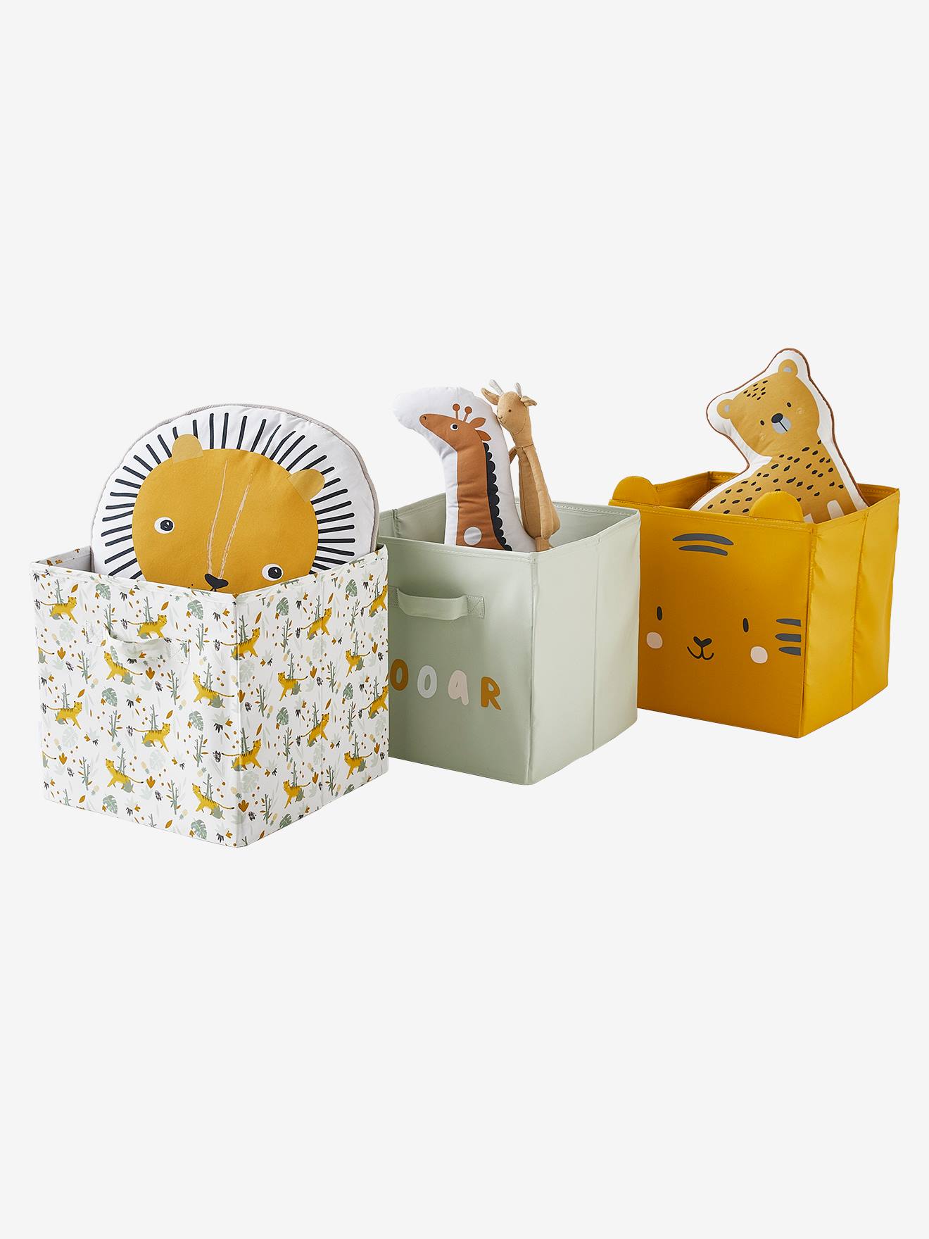VERTBAUDET - 3 Bacs De Rangement Hanoï - Blanc - Pour Jouets, 29x29x29 Cm - Design Ludique Avec Poignées