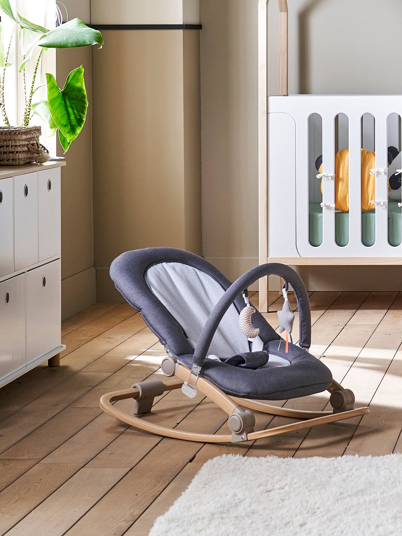 Transat avec arche Babydream gris/blanc (Vertbaudet) - Image 1