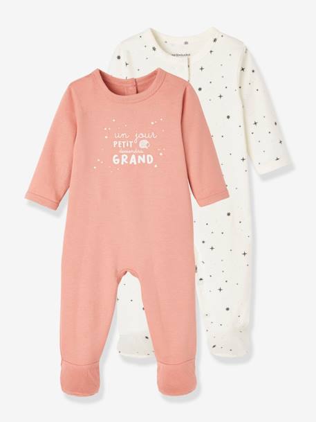 Le sommeil-Bébé-Lot de 2 pyjamas bébé ouverture naissance en coton bio
