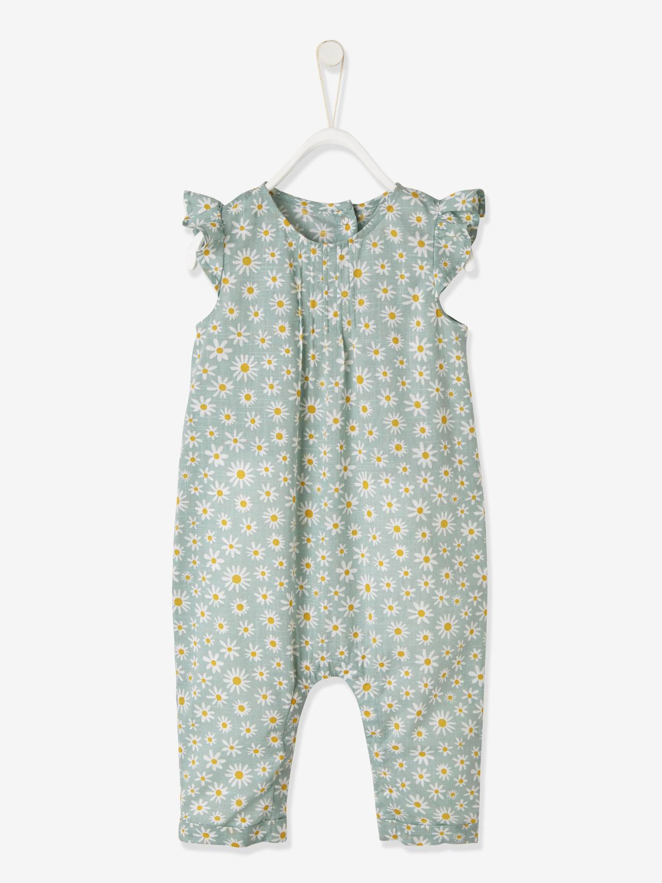 Ensemble bébé fille combinaison + bandeau imprimés vert céladon imprimé (Vertbaudet) - Image 2