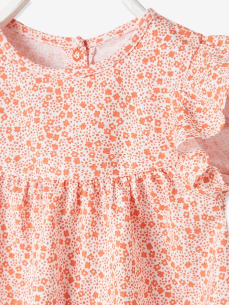 T-shirt imprimé fleurs bébé marine imprimé+orange imprimé 6 - vertbaudet enfant 