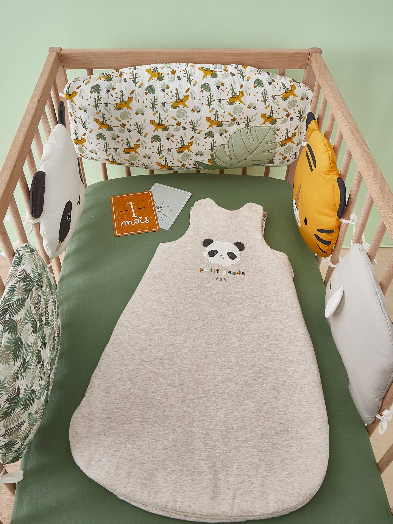 Gigoteuse Panda HANOÏ beige chiné (Vertbaudet) - Image 1