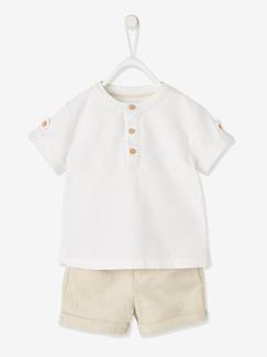 Bébé-Ensemble de cérémonie bébé chemise, short et ceinture
