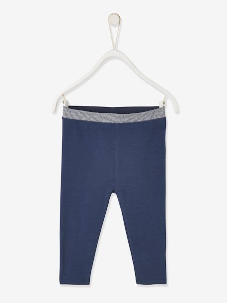 Legging bébé fille ceinture pailletée Oeko-Tex® abricot+marine 4 - vertbaudet enfant 