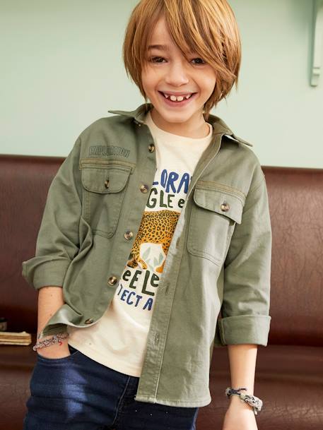 T-shirt motif léopard garçon manches courtes Oeko-Tex® ECRU 6 - vertbaudet enfant 