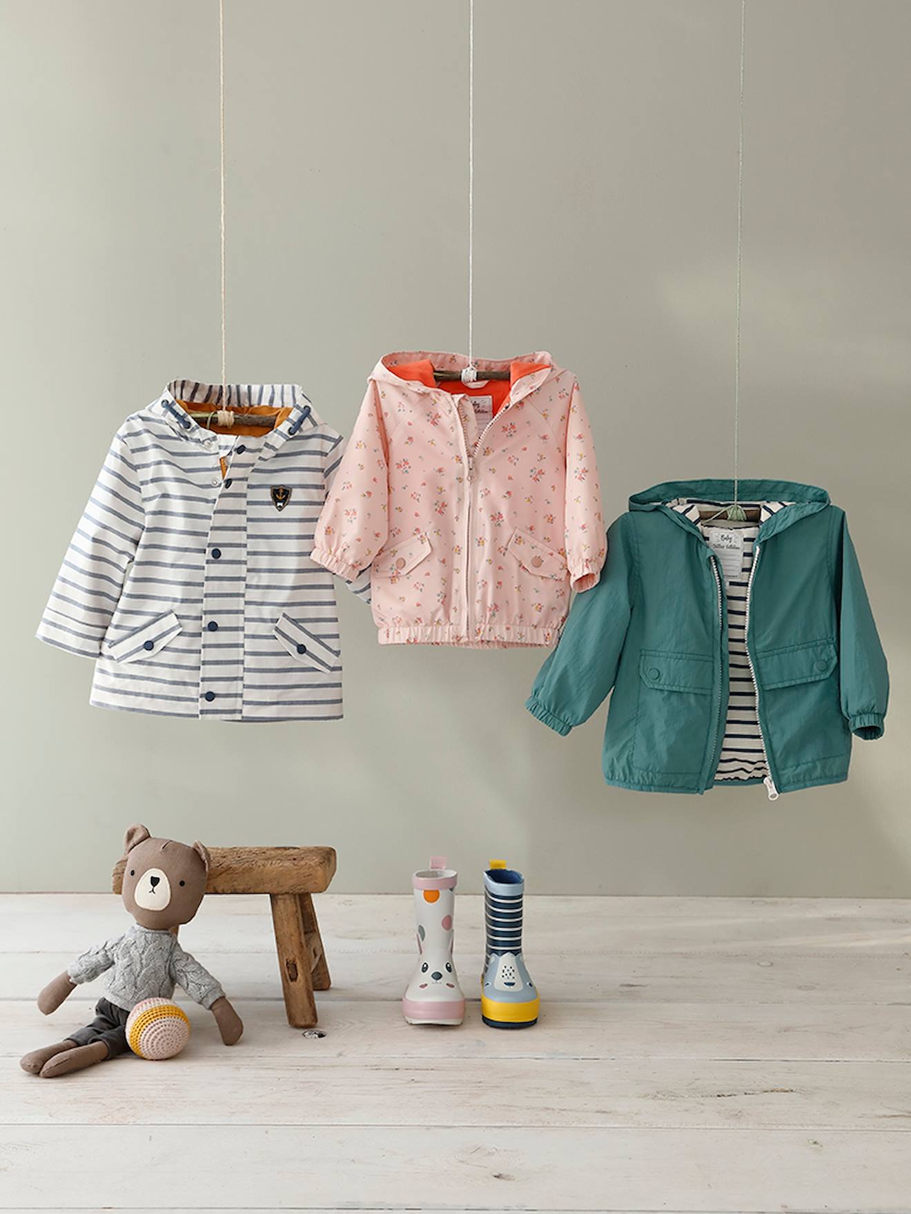 Cire Bebe Raye A Capuche Ivoire Raye Vertbaudet