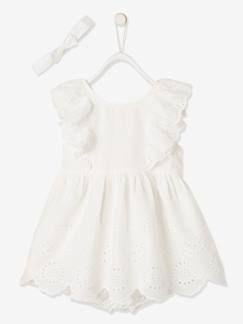 Bébé-Robe, jupe-Ensemble cérémonie bébé robe, bloomer et bandeau