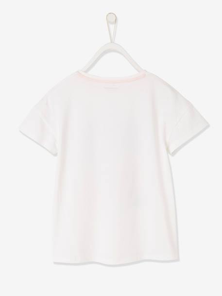 T-shirt motif 'city' fille manches courtes Oeko-Tex® blanc+parme+rose poudré 2 - vertbaudet enfant 