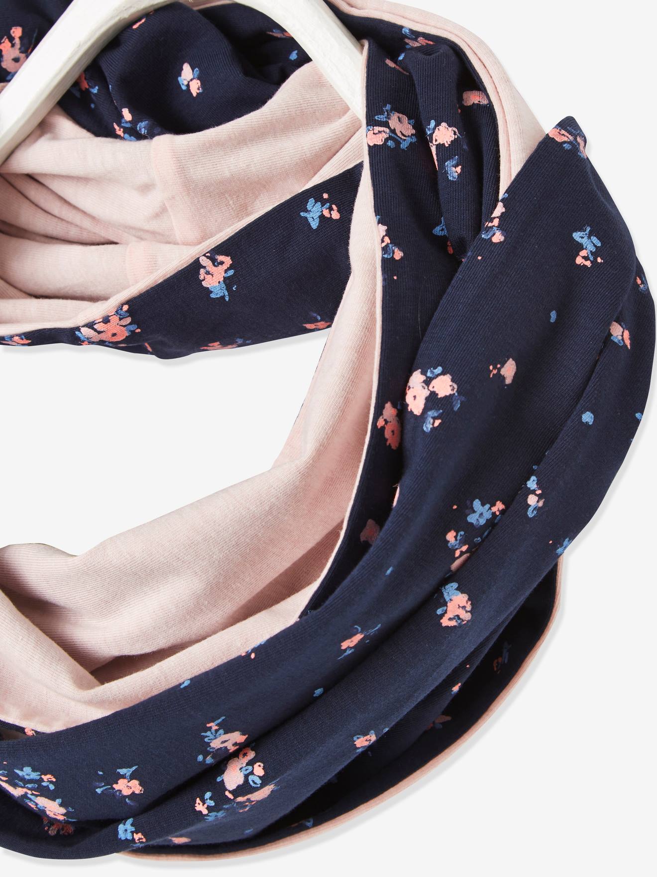 Snood Fille Imprimé Fleuri – Doublé Polaire, 94% Coton, Doux Et Chaud, VERTBAUDET