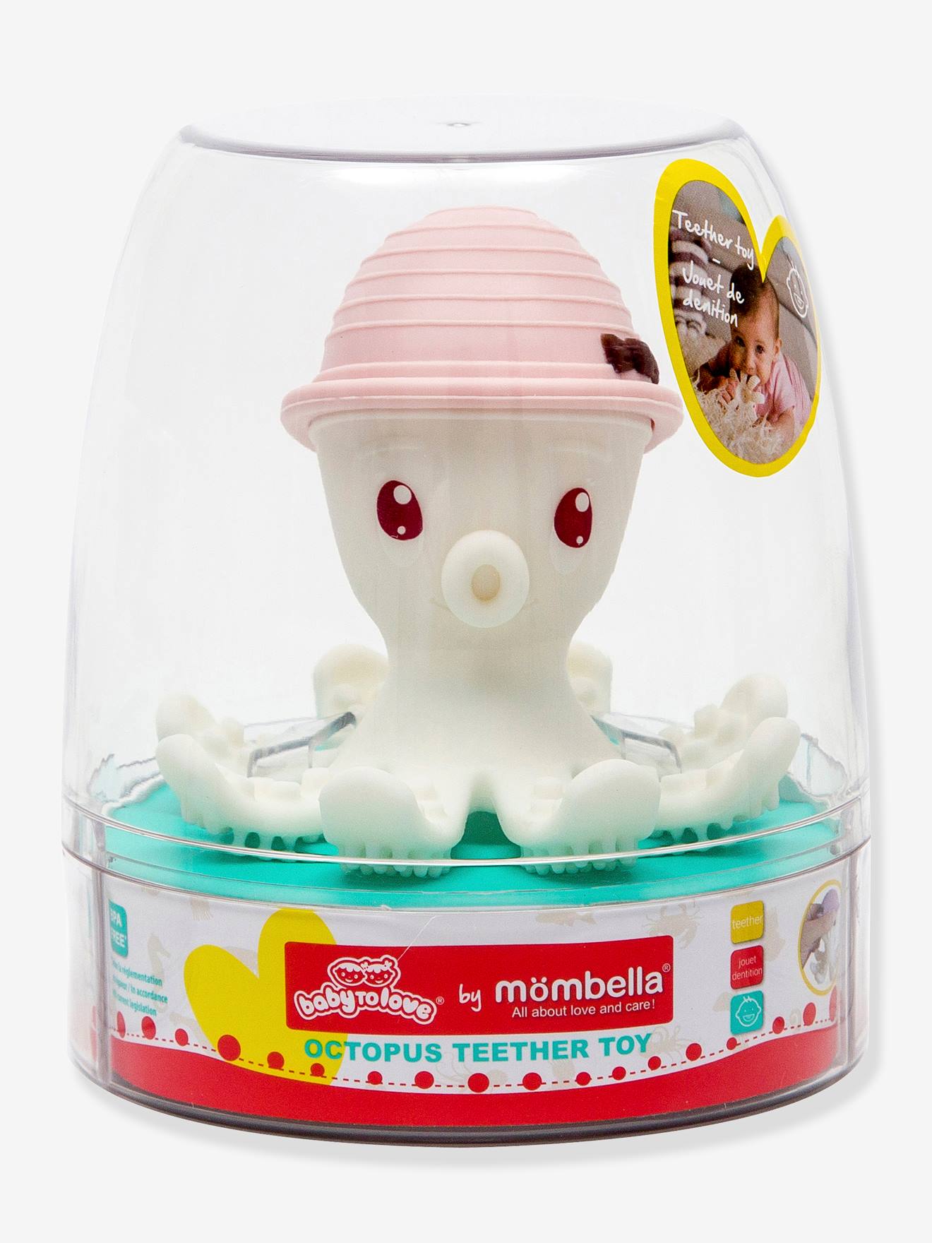 Jouet de dentition Bonnie la pieuvre Baby to love rose pale (BABY TO LOVE) - Image 1