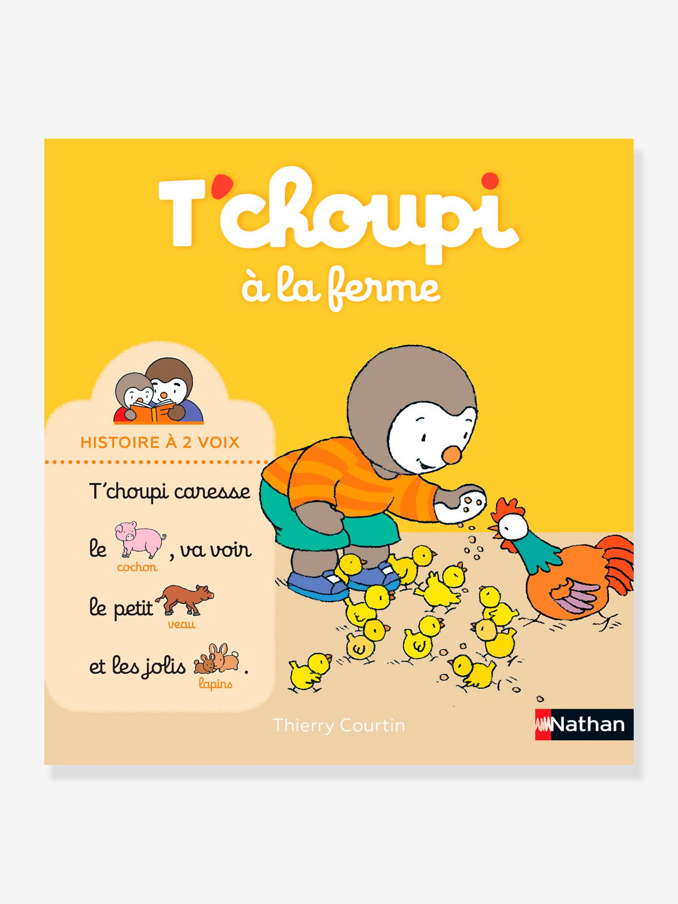 Livre T'choupi à la ferme - Histoire à 2 voix NATHAN multico