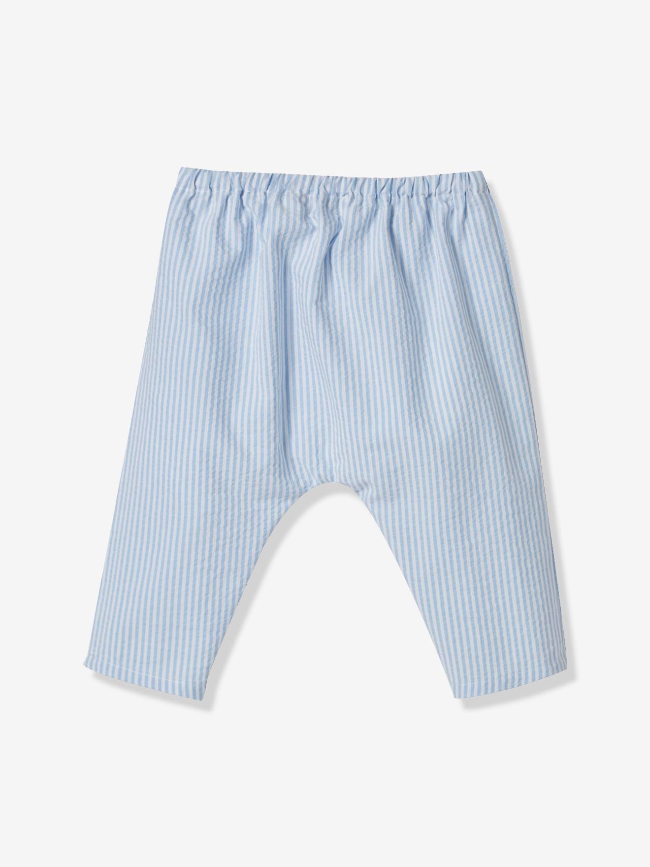 Pantalon Sarouel Bebe Cyrillus Raye Ciel Blanc Cyrillus