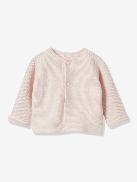 Cardigan Point Mousse Bebe Cyrillus Rose Pale Cyrillus
