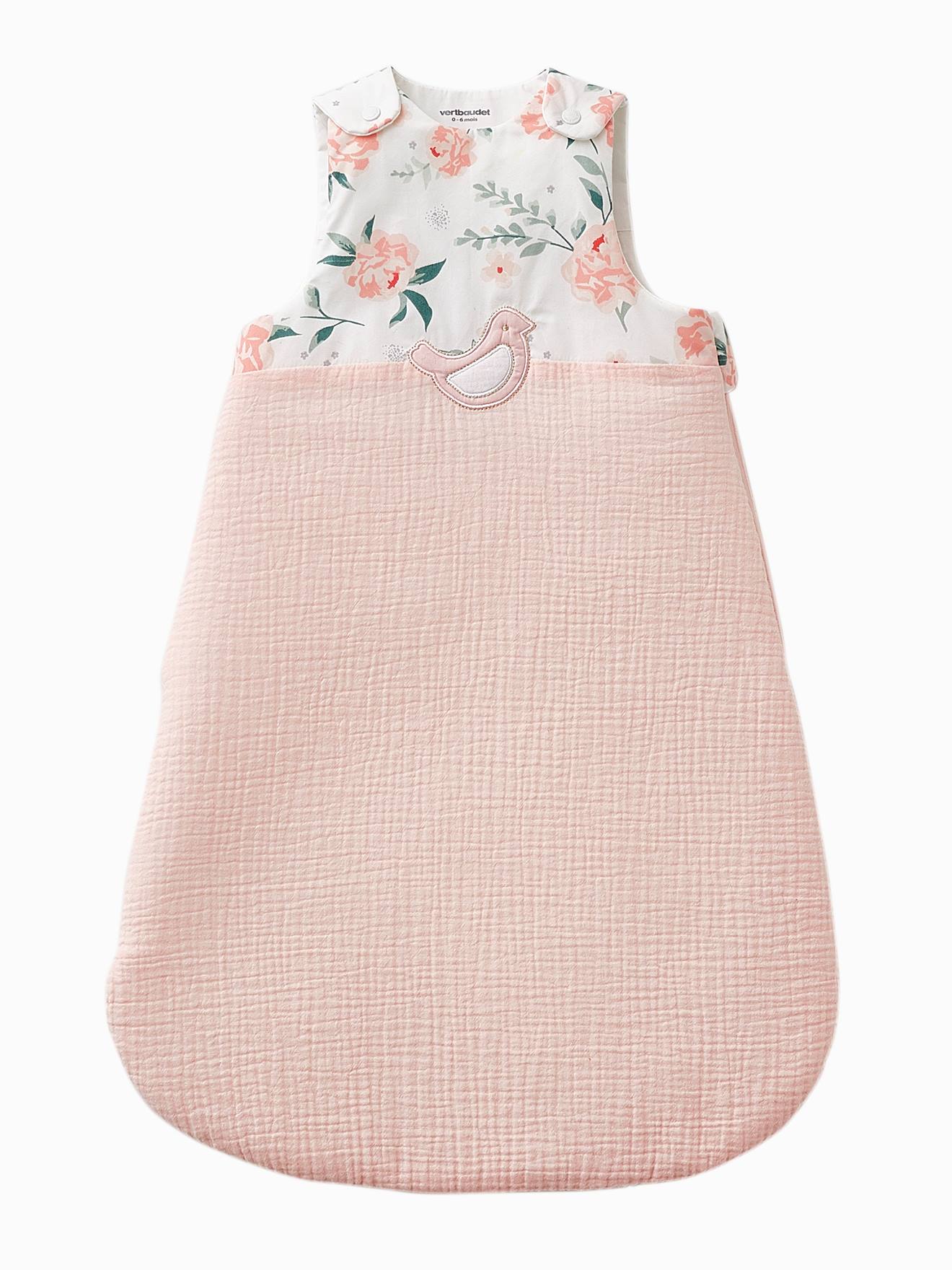 Gigoteuse sans manches bi-matière EAU DE ROSE rose