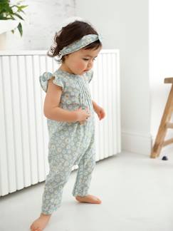 Ensemble bébé fille combinaison + bandeau imprimés   - vertbaudet enfant